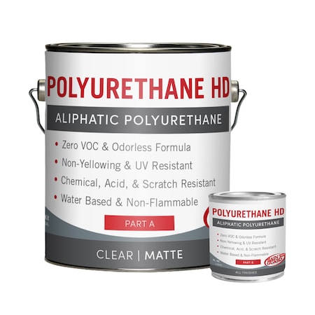 Rainguard Brands 1 Gal. Kit Polyurethane HD with IsoFree Technology, Matte, Clear PU-0401